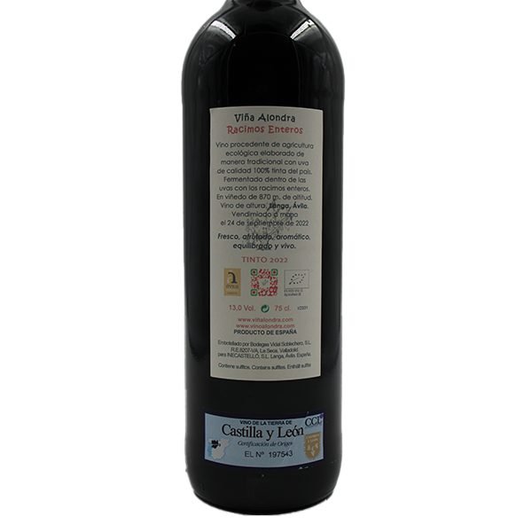 Vino Tinto. Viña Alondra