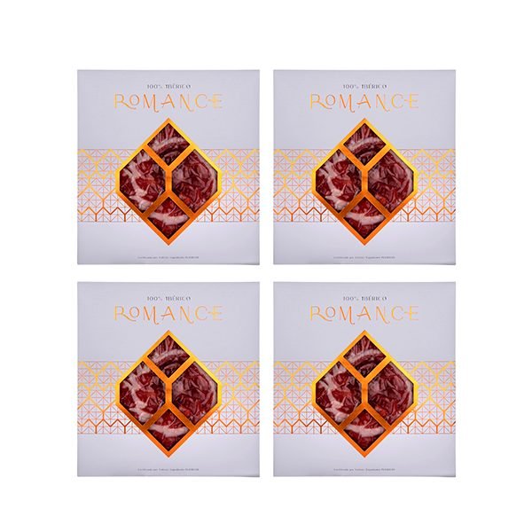 Estuche 100% ibérico selección, 4 Sobres de Jamón de Bellota  Romance 400gr aprox
