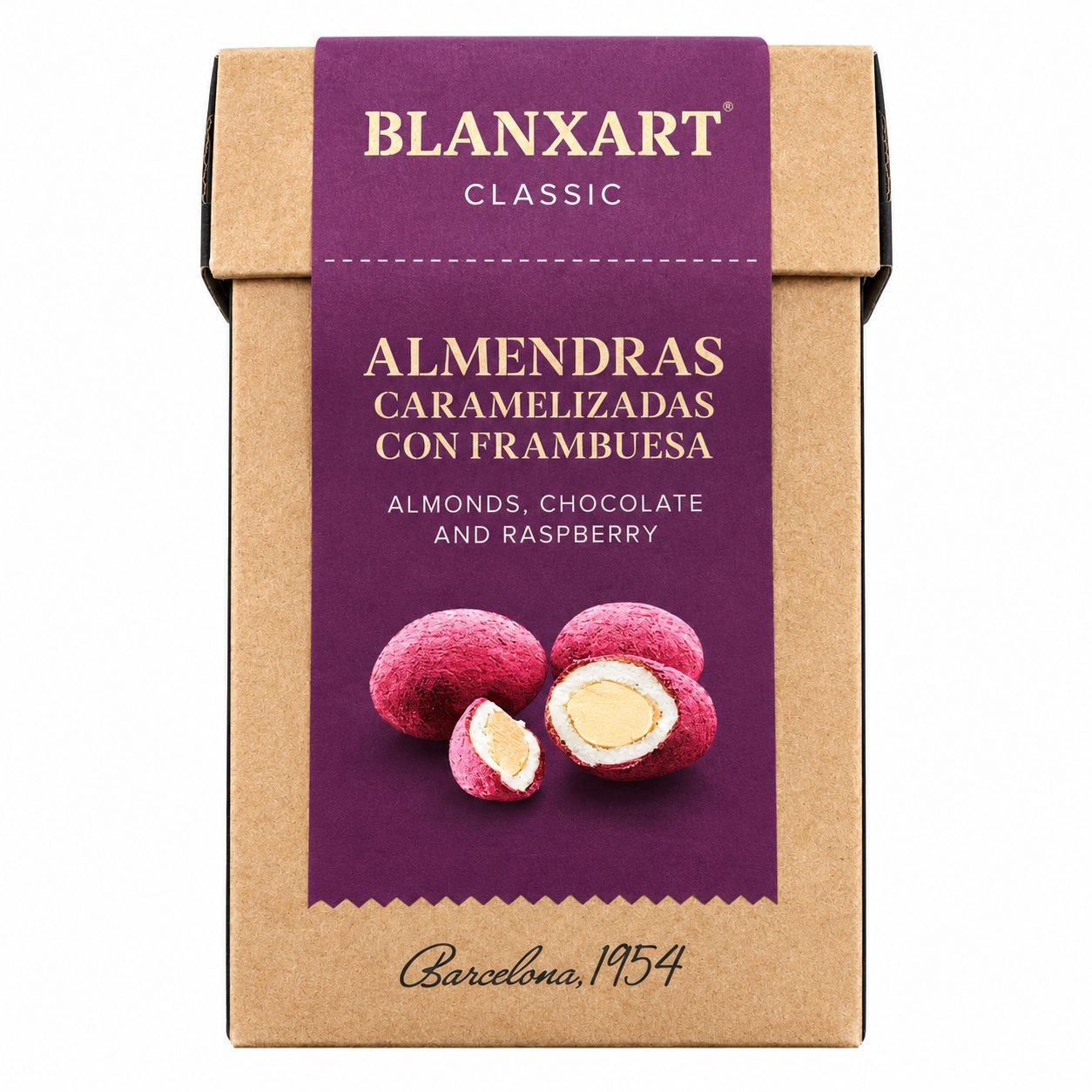 Almendras Caramelizadas con Frambuesa Blanxart Classic – 100 g